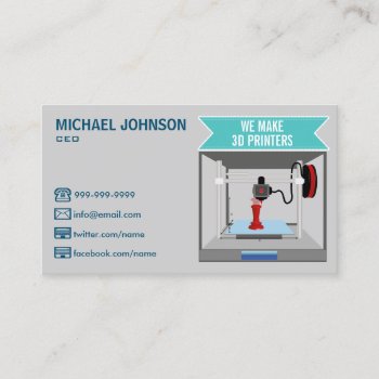 3d Printer Business Card by ShabzDesigns at Zazzle