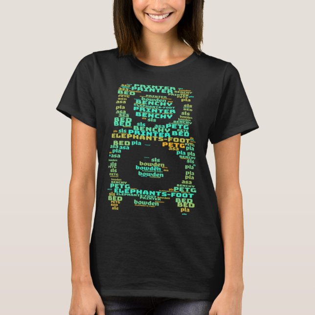 3D Printer hot end word cloud  1 T-Shirt (Front)