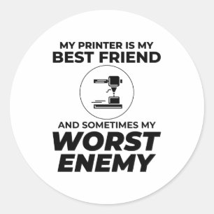 3d Printing Print Printer Operator Funny Classic Round Sticker