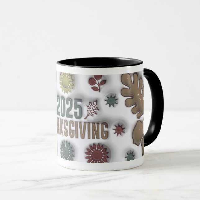 3D Puffy 2025 Thanksgiving Mug Art (Front Right)