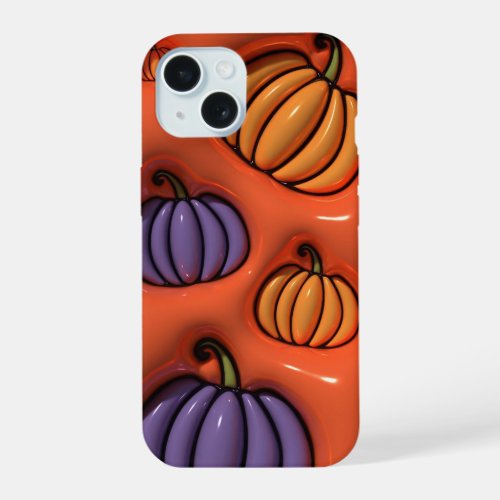 3D Puffy Colorful Fall Pumpkin Phone Case