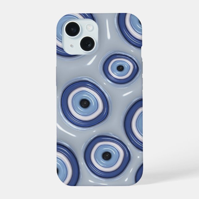 3D Puffy Evil Eye Positive Vibes Phone Case (Back)