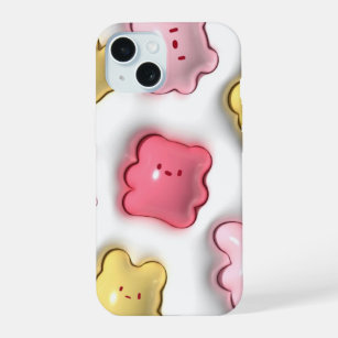 3D Puffy Pastel Teddy Bear Phone Case