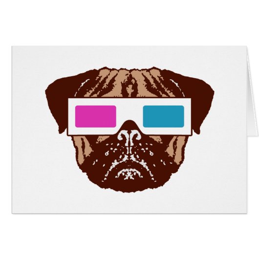3D Pug Cards (Front Horizontal)