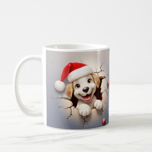 3D Puppy Christmas  Coffee Mug