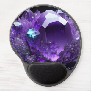 3D Purple Amethyst Crystal Gemstone Feb Birthstone Gel Mouse Pad