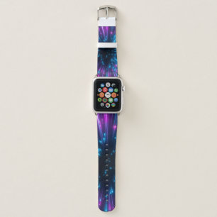3d, purple fireworks, big bang, galaxy, abstract c apple watch band