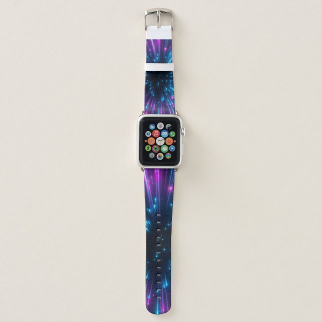 3d, purple fireworks, big bang, galaxy, abstract c apple watch band (Front)