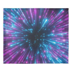 3d, purple fireworks, big bang, galaxy, abstract c duvet cover