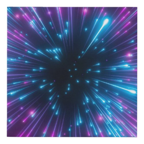 3d purple fireworks big bang galaxy abstract c faux canvas print