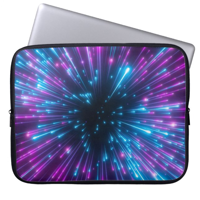 3d, purple fireworks, big bang, galaxy, abstract c laptop sleeve (Front)