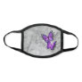 3D Purple Monarch Butterfly Gray Stone Watercolor Face Mask