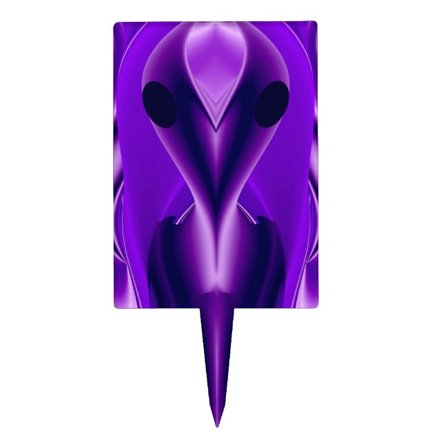 3D Purple Rainbow Dreams , Alien Cake Topper (Front)