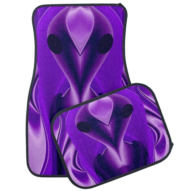 3D Purple Rainbow Dreams , Alien Car Floor Mat (Set)