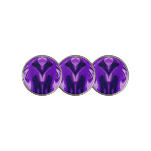 3D Purple Rainbow Dreams , Alien Golf Ball Marker