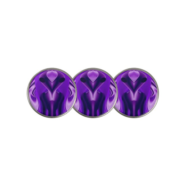 3D Purple Rainbow Dreams , Alien Golf Ball Marker (3 Up)