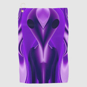 3D Purple Rainbow Dreams , Alien Golf Towel