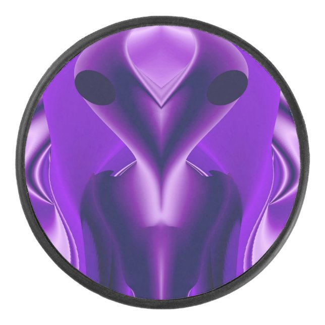 3D Purple Rainbow Dreams , Alien Hockey Puck (Front)