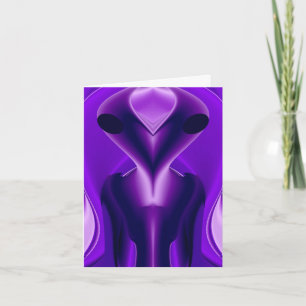 3D Purple Rainbow Dreams , Alien Note Card