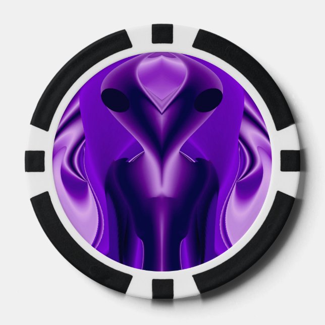 3D Purple Rainbow Dreams , Alien Poker Chips (Front)