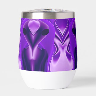 3D Purple Rainbow Dreams , Alien Thermal Wine Tumbler