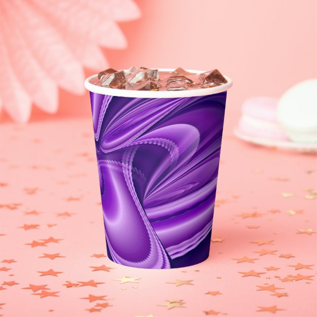 3D Purple Rainbow Dreams Paper Cups (Insitu)