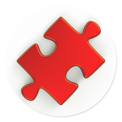 3D Puzzle Piece (Metallic Red) Classic Round Sticker | Zazzle