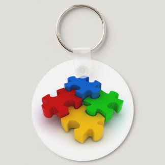 3D Puzzle Pieces Autism Awareness Keychain