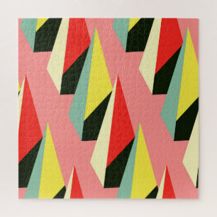 3D Pyramids: Retro Geometric Vintage. Jigsaw Puzzle