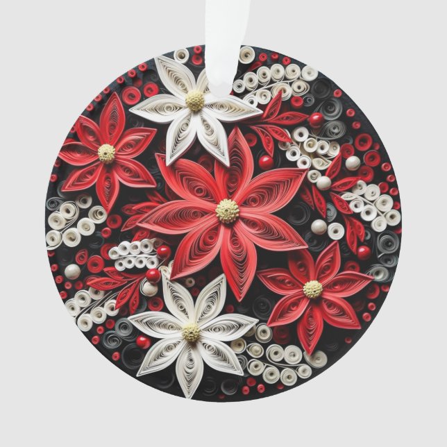 3d Quilling Christmas Flower Ornament (Front)