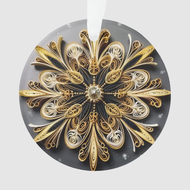 3d Quilling Effect Snowflake Ornament (Front)