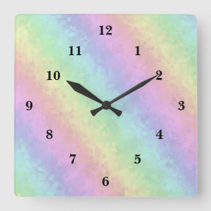 3D Rainbow art Square Wall Clock