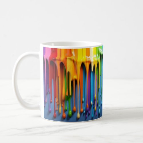 3D Rainbow Dripping Paint Classic Mug