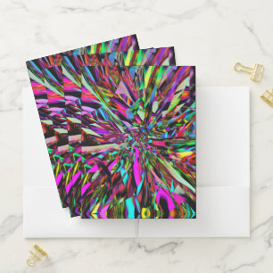 3D Rainbow Glass Burst Pocket Folder