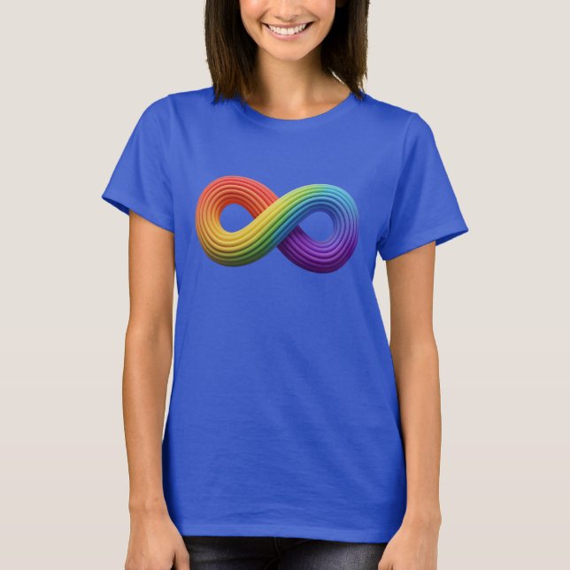 3D Rainbow Infinity Symbol Autism Neurodiversity T-Shirt (Front)