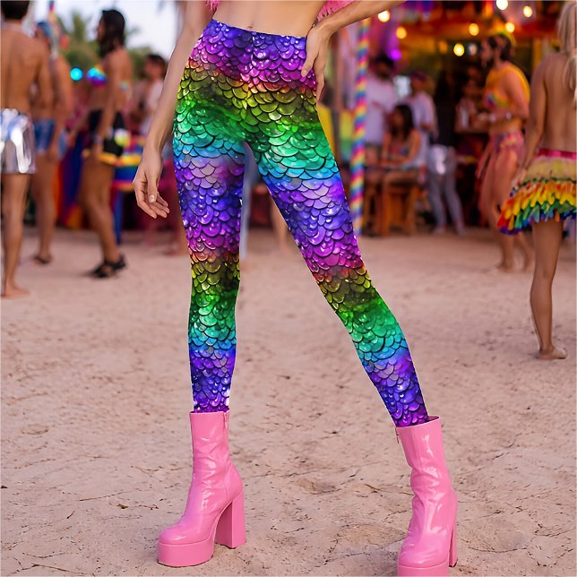 3D Rainbow Mermaid Tail Leggings Hyper-Realistic (Creator Uploaded)
