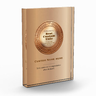 3D Realistic Bronze Medal Custom Editable Award