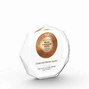 3D Realistic Bronze Medal Custom Editable Award