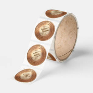 3D Realistic Bronze Medal Custom Editable Award Classic Round Sticker