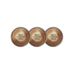 3D Realistic Bronze Medal Custom Editable Award Golf Ball Marker