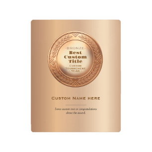 3D Realistic Bronze Medal Custom Editable Award Metal Print