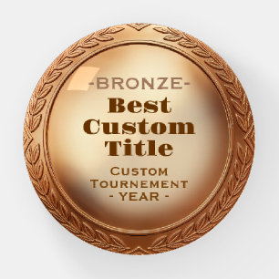 3D Realistic Bronze Medal Custom Editable Award Paperweight