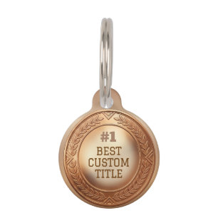 3D Realistic Bronze Medal Custom Editable Award Pet ID Tag
