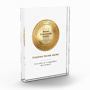 3D Realistic Gold Medal Custom Editable Award