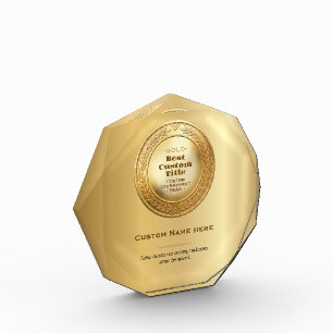 3D Realistic Gold Medal Custom Editable Award