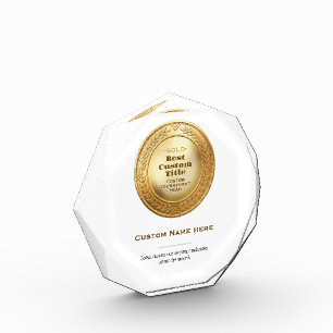 3D Realistic Gold Medal Custom Editable Award