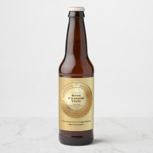3D Realistic Gold Medal Custom Editable Award Beer Bottle Label