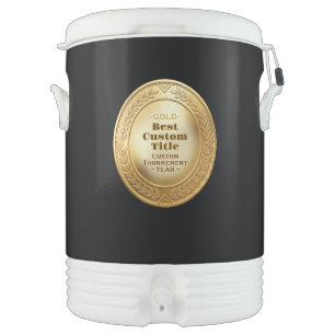 3D Realistic Gold Medal Custom Editable Award Beverage Cooler