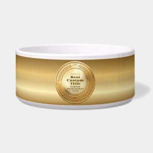 3D Realistic Gold Medal Custom Editable Award Bowl