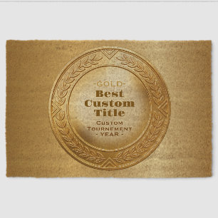 3D Realistic Gold Medal Custom Editable Award Fiber Doormat